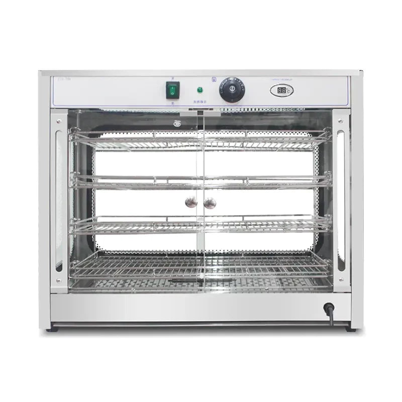 ZSG-700A square-glass hot food display warmer, stainless steel