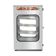 ZSG-700A square-glass hot food display warmer, stainless steel