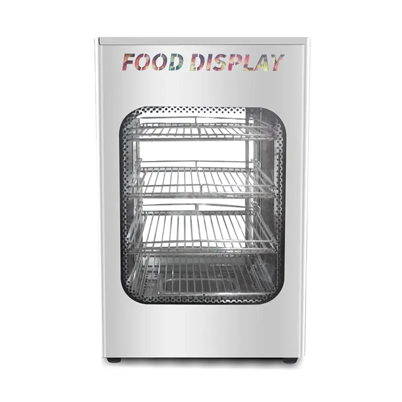 ZSG-700A square-glass hot food display warmer, stainless steel