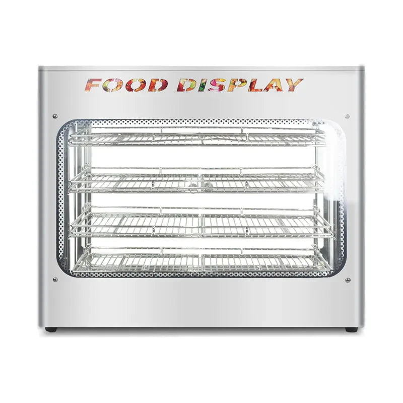 ZSG-700A square-glass hot food display warmer, stainless steel