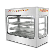 ZSG-700A square-glass hot food display warmer, stainless steel