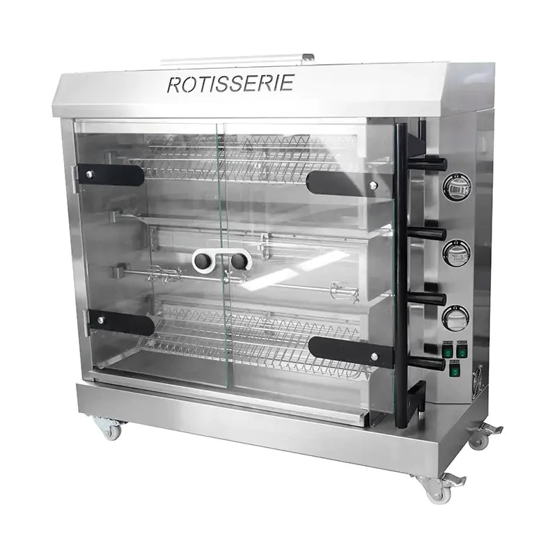 KJL-4G gas commercial chicken rotisserie in stainless steel