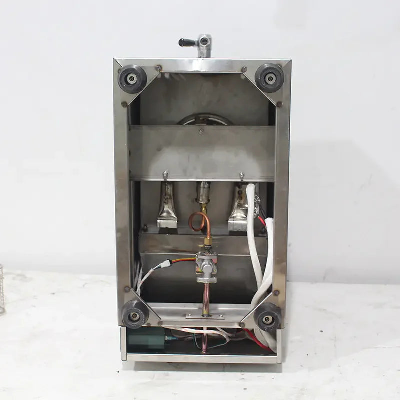GZL-10 single-tank commercial gas deep fryer, stainless steel