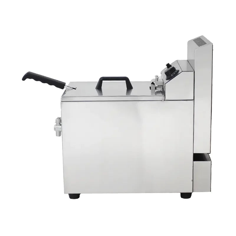 GZL-10 single-tank commercial gas deep fryer, stainless steel