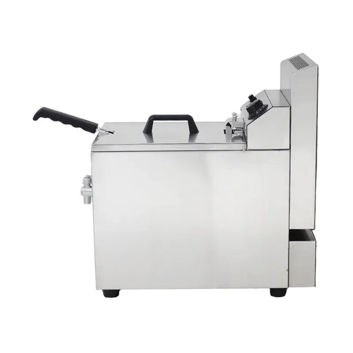 GZL-10 single-tank commercial gas deep fryer, stainless steel