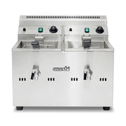 GZL-20 twin-tank commercial gas deep fryer, stainless steel