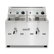 GZL-20 twin-tank commercial gas deep fryer, stainless steel