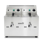 GZL-20 twin-tank commercial gas deep fryer, stainless steel