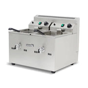 GZL-20 twin-tank commercial gas deep fryer, stainless steel