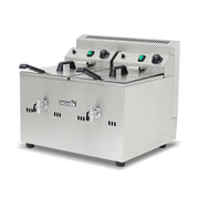 GZL-20 twin-tank commercial gas deep fryer, stainless steel
