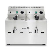 GZL-20 twin-tank commercial gas deep fryer, stainless steel