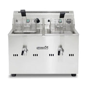 GZL-20 twin-tank commercial gas deep fryer, stainless steel