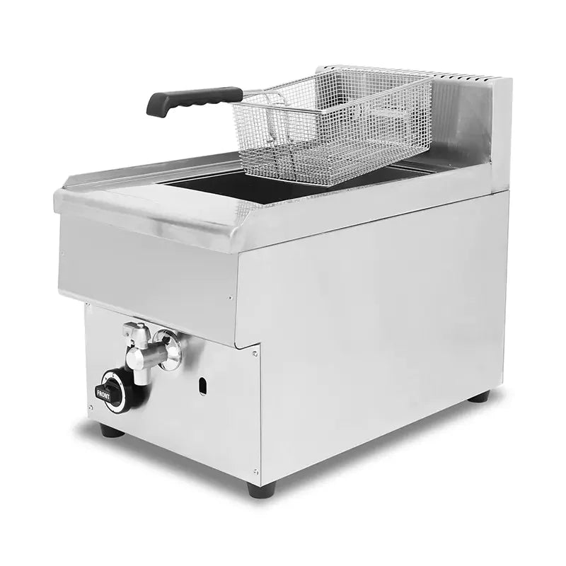 GZL-25 single-tank commercial gas deep fryer, stainless steel
