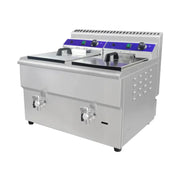 GZL-34 dual-tank countertop gas deep fryer, stainless steel
