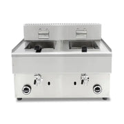 GZL-50 twin-tank commercial gas deep fryer, stainless steel