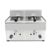 GZL-50 twin-tank commercial gas deep fryer, stainless steel