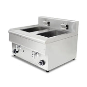 GZL-50 twin-tank commercial gas deep fryer, stainless steel