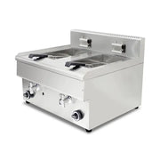 GZL-50 twin-tank commercial gas deep fryer, stainless steel