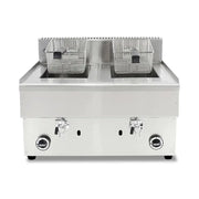 GZL-50 twin-tank commercial gas deep fryer, stainless steel