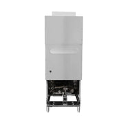 GZL-92 floor-standing twin-tank four-basket gas deep fryer, stainless steel