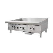 CP-G24-M commercial 2-burner flat-top gas griddle, stainless steel