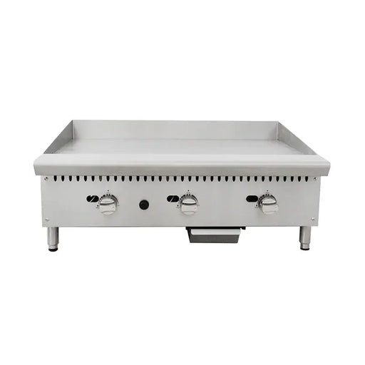 CP-G24-M commercial 2-burner flat-top gas griddle, stainless steel