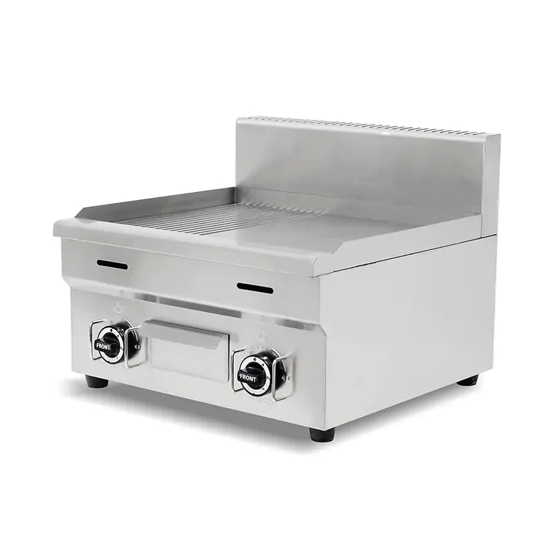 GPL-600-2 countertop gas griddle, 8mm grooved and flat A3 iron plate
