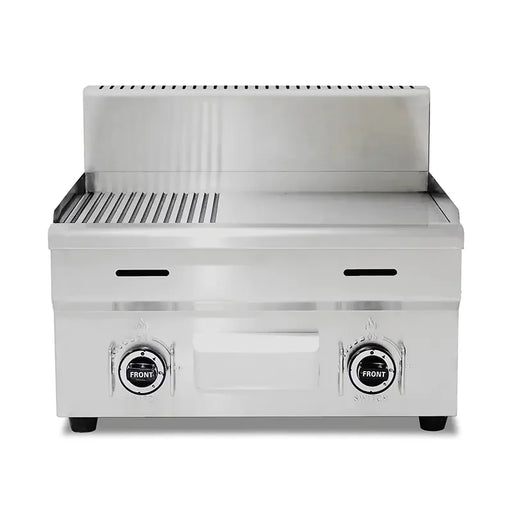 GPL-600-2 countertop gas griddle, 8mm grooved and flat A3 iron plate