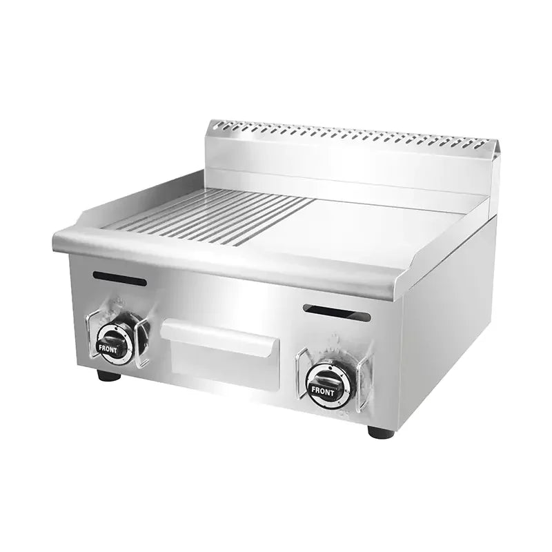 GPL-818-2 countertop gas griddle, 8mm grooved and flat A3 iron plate