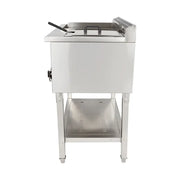 PZL-410 gas griddle with built-in fryer, full-flat plate