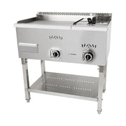 PZL-410 gas griddle with built-in fryer, full-flat plate