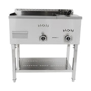 PZL-410 gas griddle with built-in fryer, full-flat plate