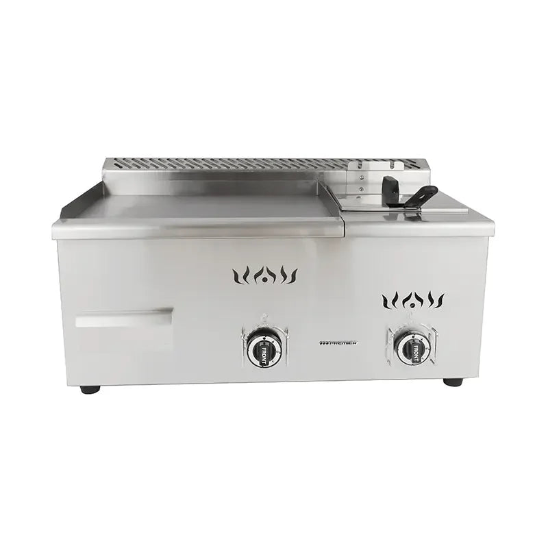 PZL-740T countertop gas griddle with built-in fryer