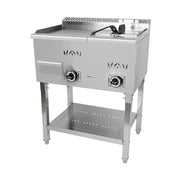 PZL-550 gas griddle with built-in fryer, full-flat plate