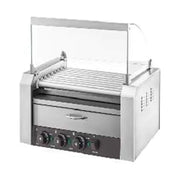 CZ-9W hot dog and bun warmer with glass cover, 9 rollers