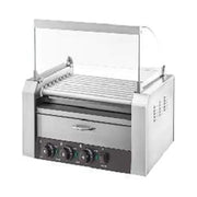 CZ-11W hot dog and bun warmer with glass cover, 11 rollers