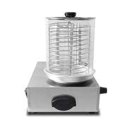 HDW-4 electric hot dog steamer with glass container and bun sticks, stainless steel