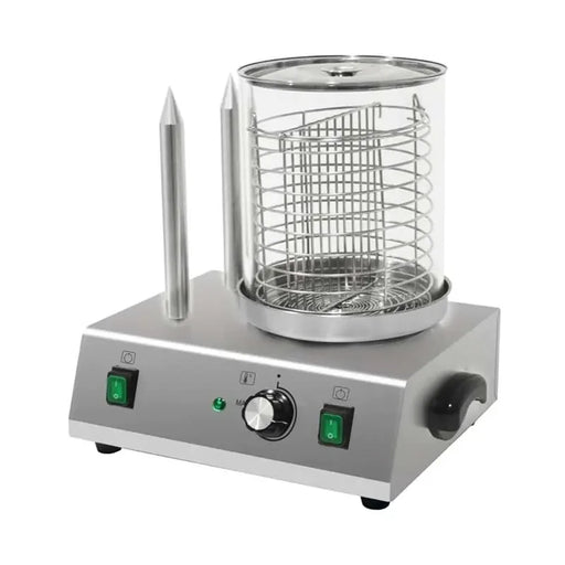 HDW-2 commercial electric hot dog and bun warmer 2 sticks glass jar