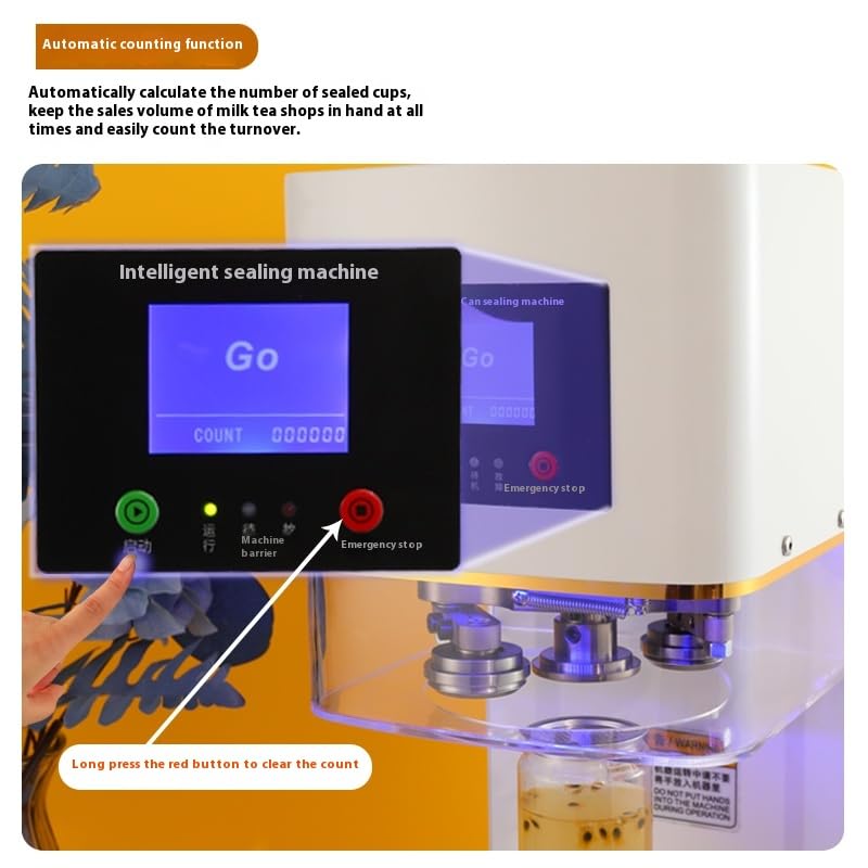 *Commercial Soda Can Sealer - 2.4-6.7 inch Height Adjustable, Automatic Can Sealer for Aluminum and Plastic Cans(White)