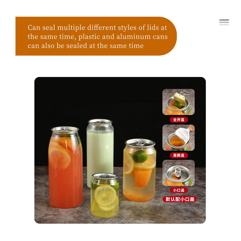 *Commercial Soda Can Sealer - 2.4-6.7 inch Height Adjustable, Automatic Can Sealer for Aluminum and Plastic Cans(White)