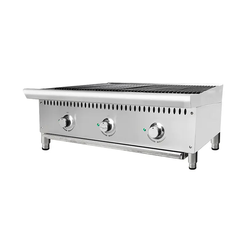 CP-CB36-M countertop gas lava rock char-broiler, stainless steel