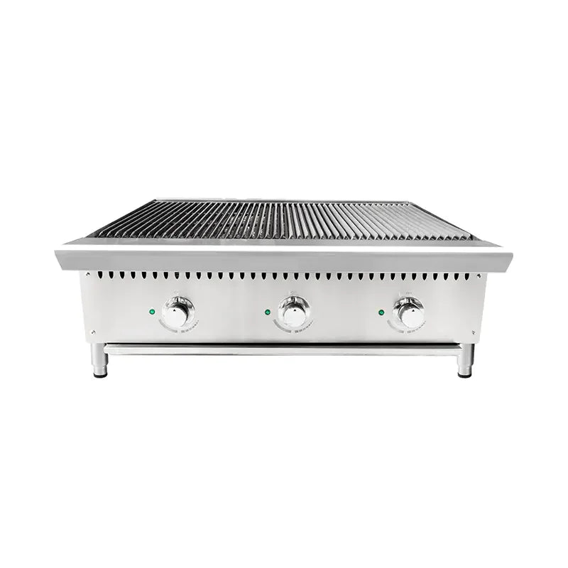 CP-CB36-M countertop gas lava rock char-broiler, stainless steel