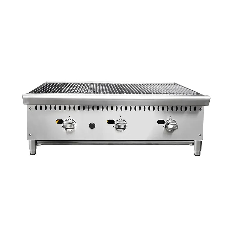 CP-CB36-M countertop gas lava rock char-broiler, stainless steel