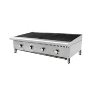 CP-CB48-M wide countertop gas lava rock char-broiler, stainless steel