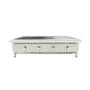 CP-CB48-M wide countertop gas lava rock char-broiler, stainless steel