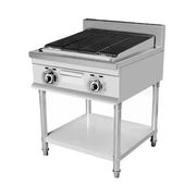 CHZ-4G-F floor-standing gas lava rock char-grill, 201 stainless steel