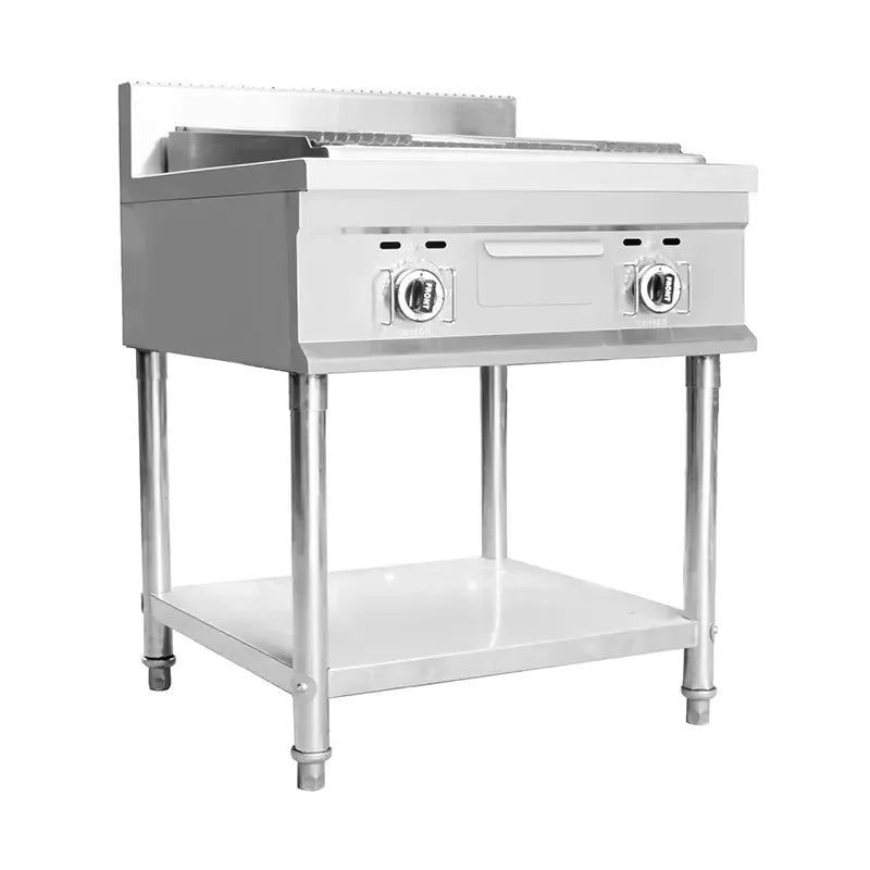 CHZ-4G-F floor-standing gas lava rock char-grill, 201 stainless steel