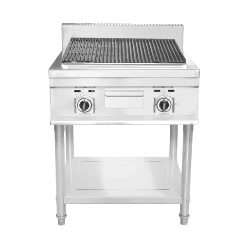 CHZ-4G-F floor-standing gas lava rock char-grill, 201 stainless steel