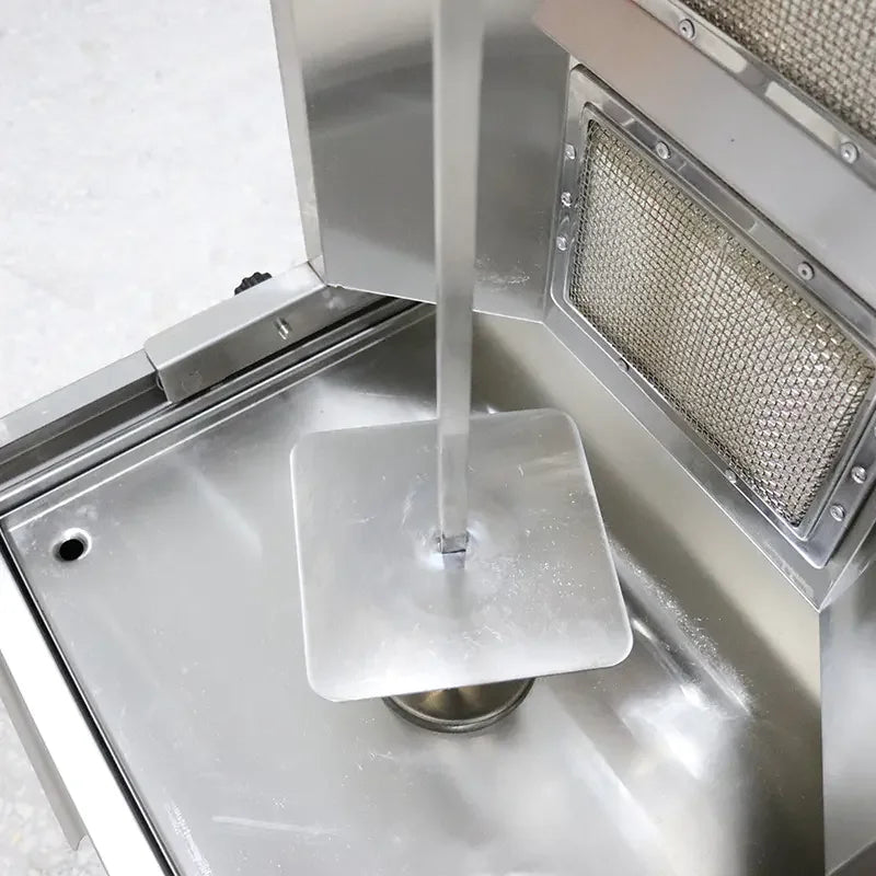 CHZ-892 tall vertical gas shawarma grill, stainless steel rotisserie