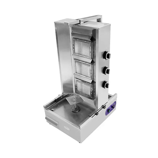 CHZ-892 tall vertical gas shawarma grill, stainless steel rotisserie